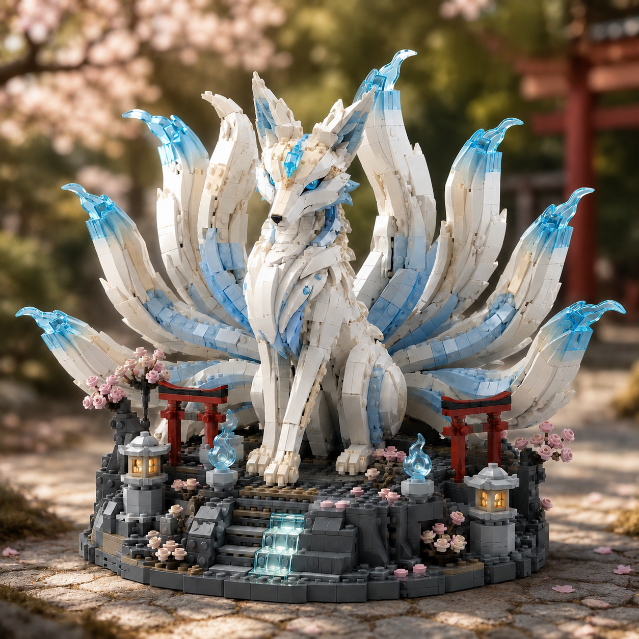 Spirit of the Nine Tails Mythical Fox Building Block Set
