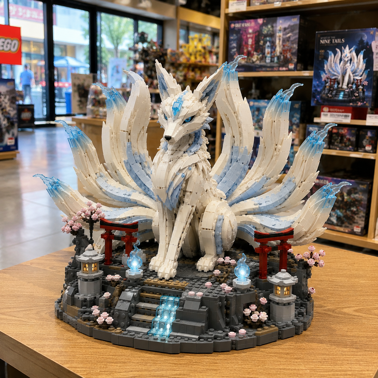 Spirit of the Nine Tails Mythical Fox Building Block Set