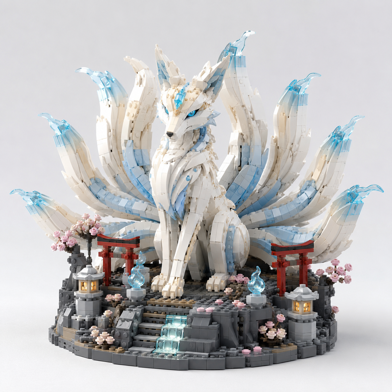 Spirit of the Nine Tails Mythical Fox Building Block Set