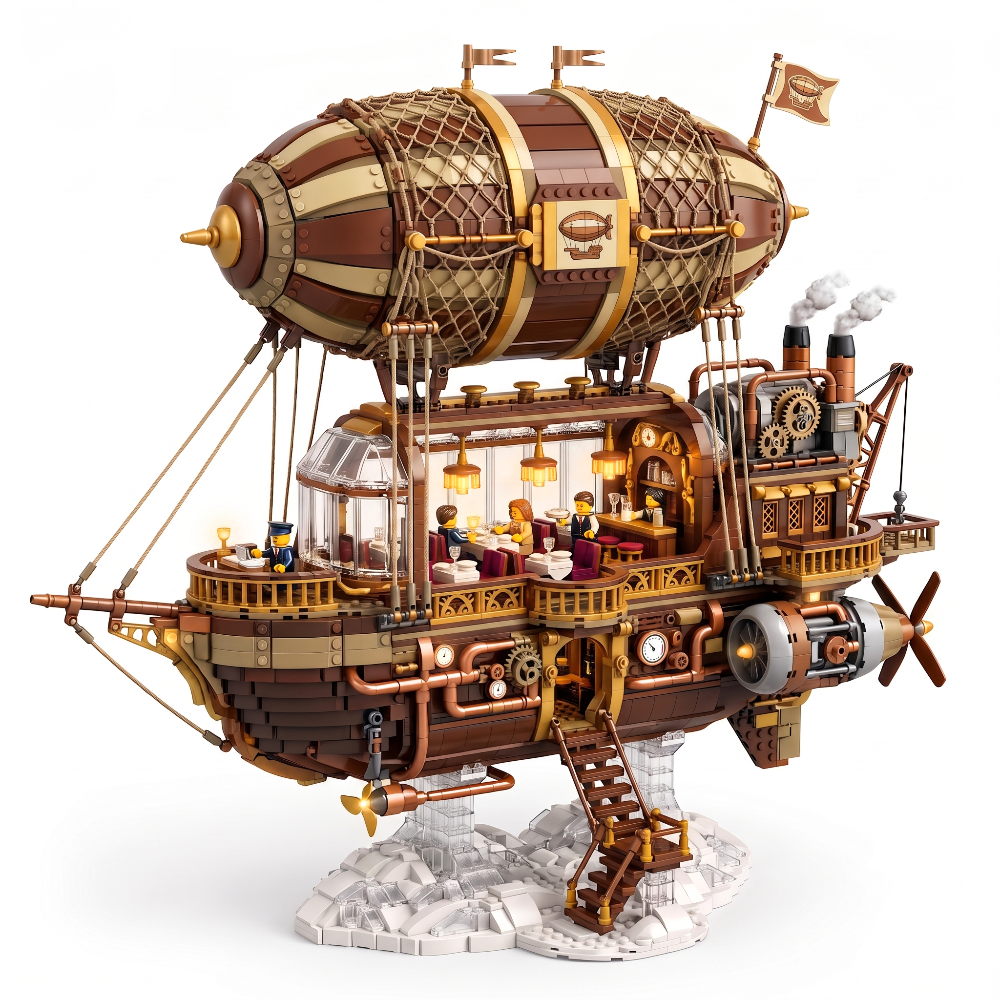 Aurora Sky-Cruiser Steampunk Building Set