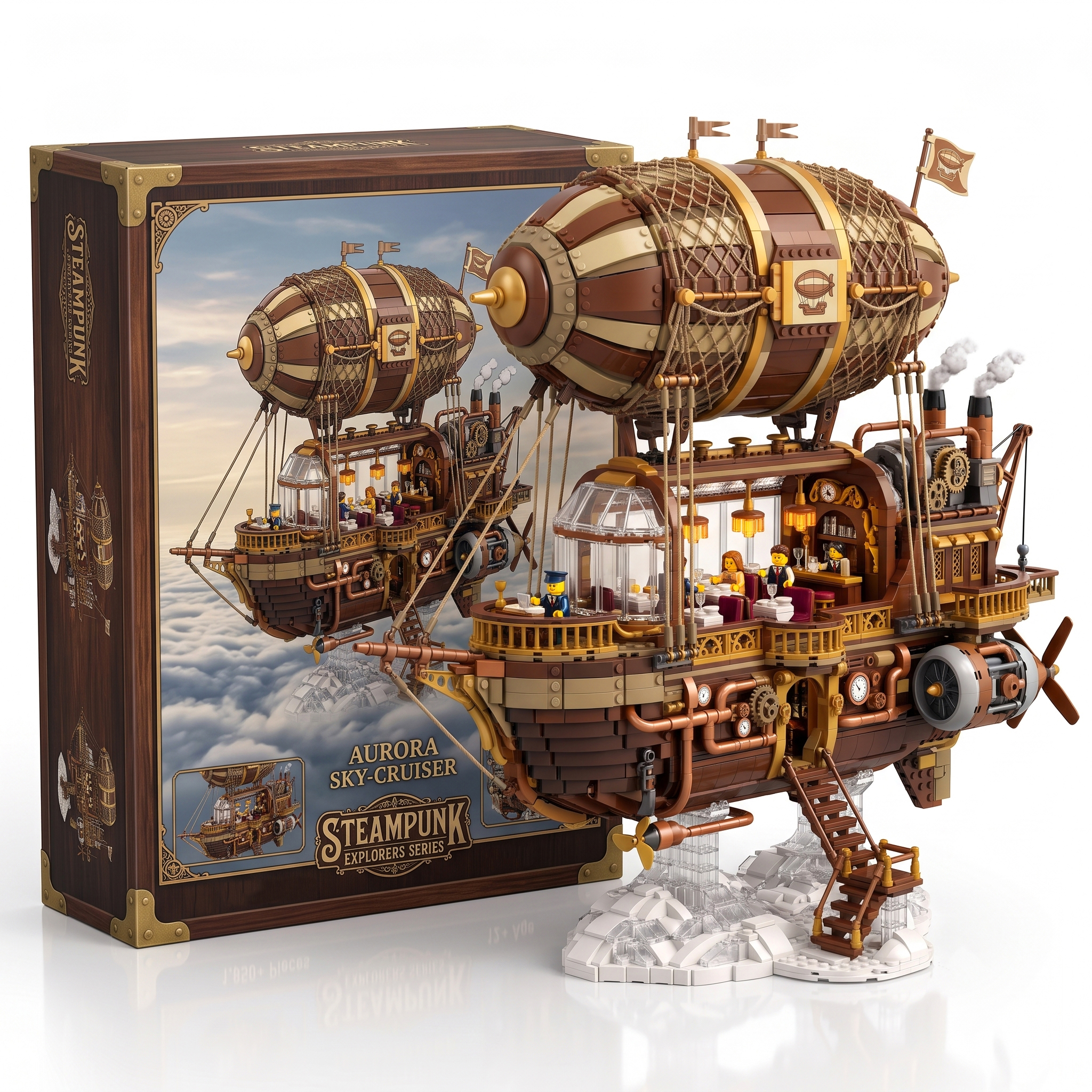 Aurora Sky-Cruiser Steampunk Building Set