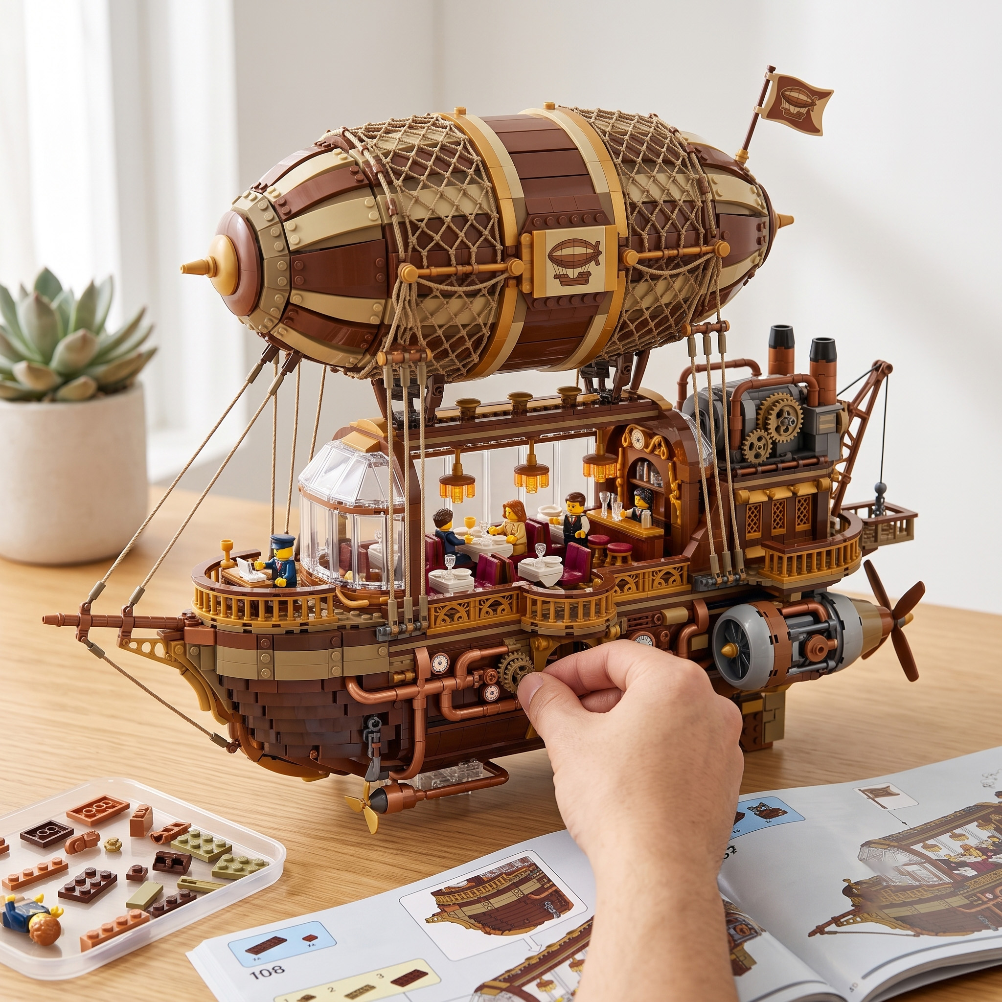 Aurora Sky-Cruiser Steampunk Building Set