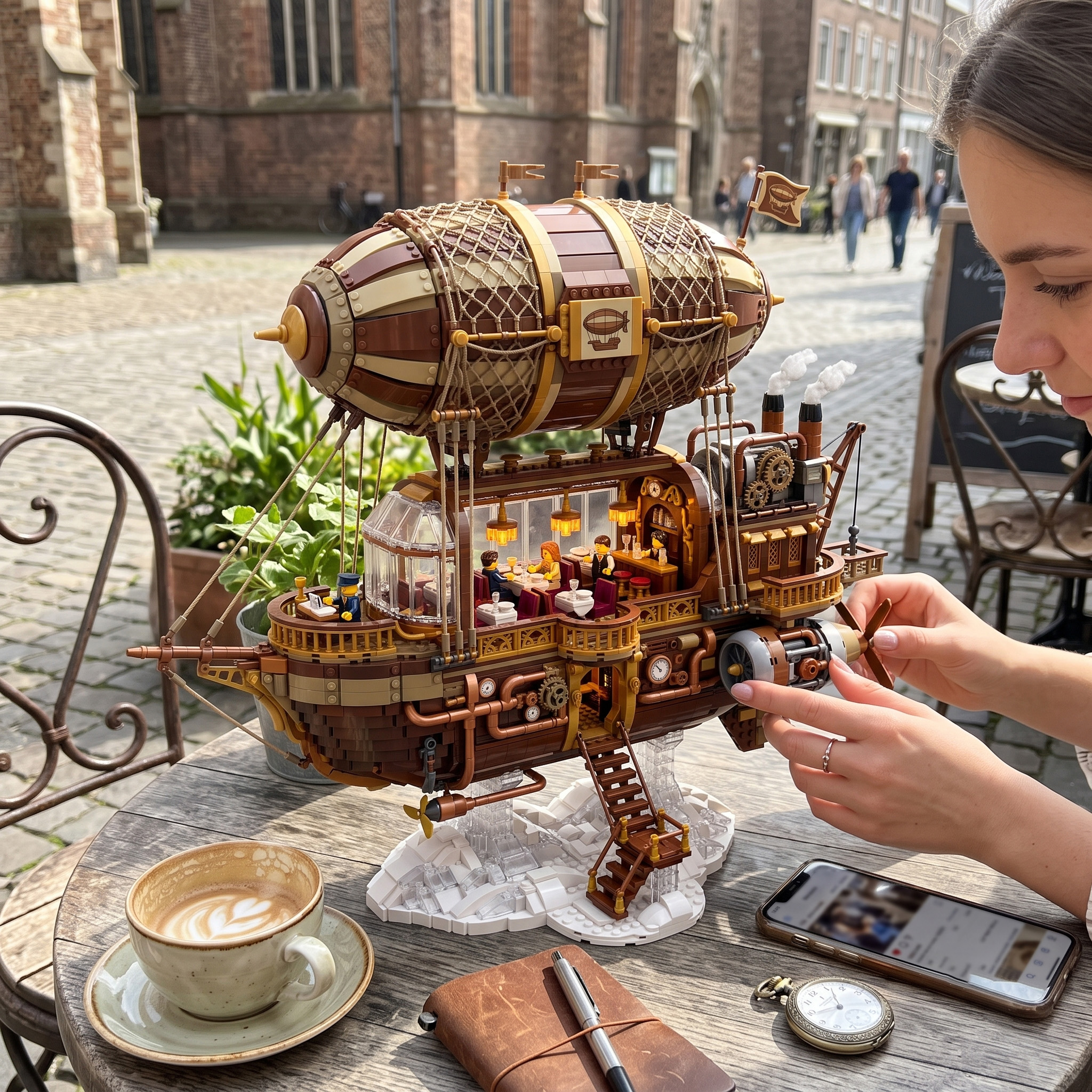 Aurora Sky-Cruiser Steampunk Building Set
