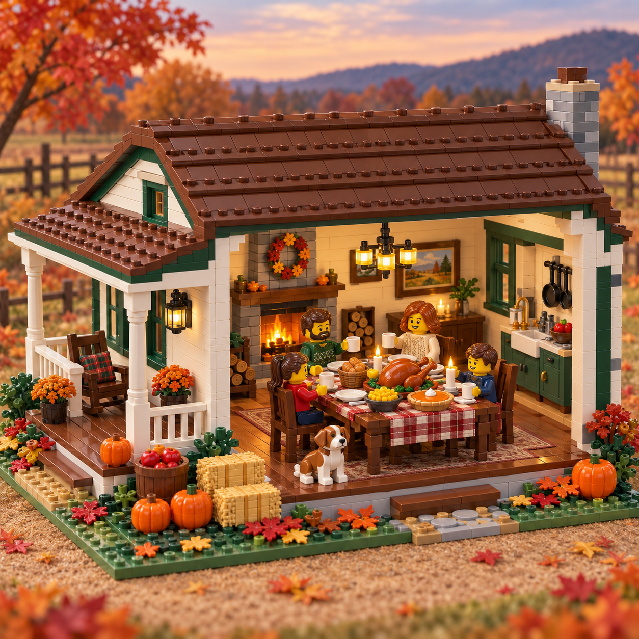 Thanksgiving Harvest Farmhouse Building Set
