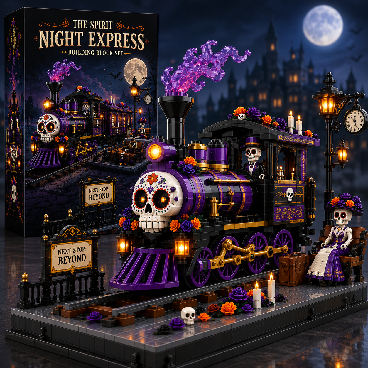 Spirit Night Express Train & Station Building Set