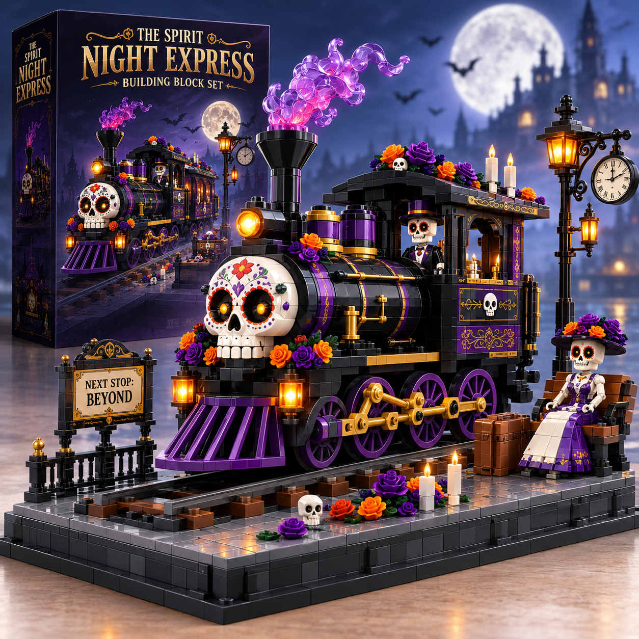 Spirit Night Express Train & Station Building Set