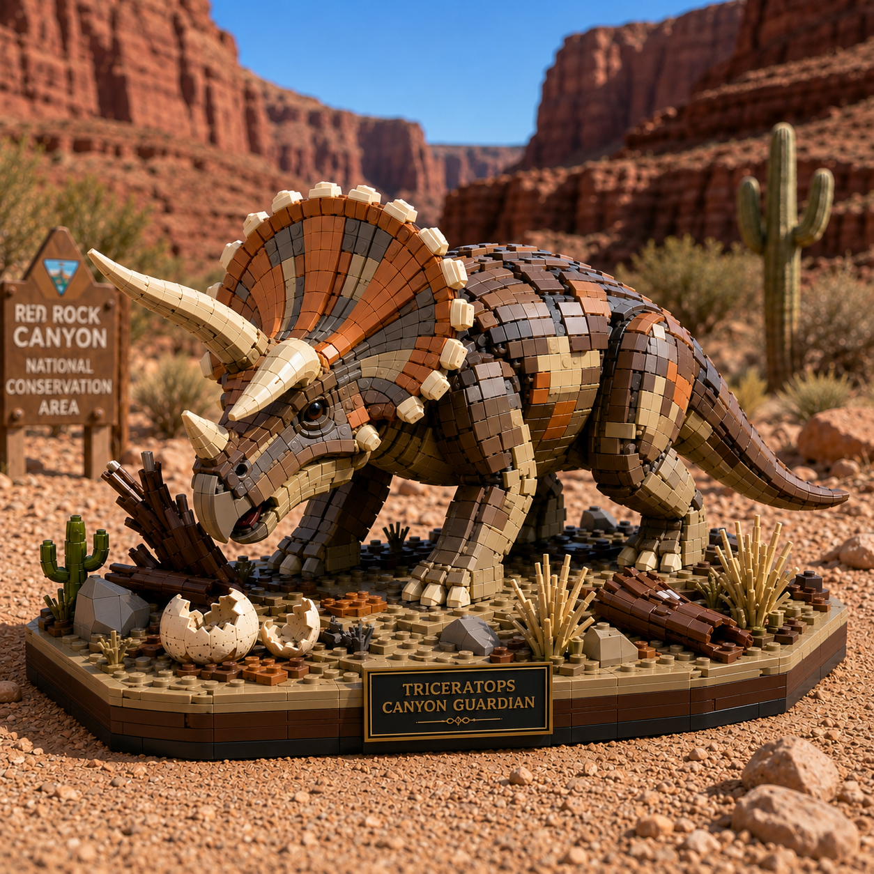 Triceratops Canyon Guardian Building Set