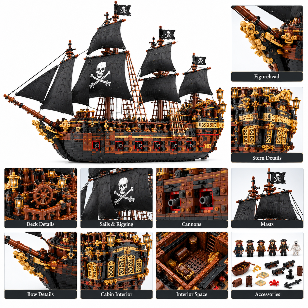 Seafaring Adventures ,Pirate Building Block Toy Set