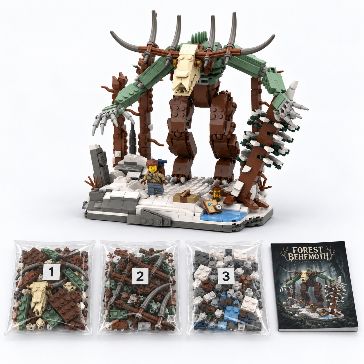 Wendigo Forest Guardian Building Set – Mythical Creature Winter Forest Display