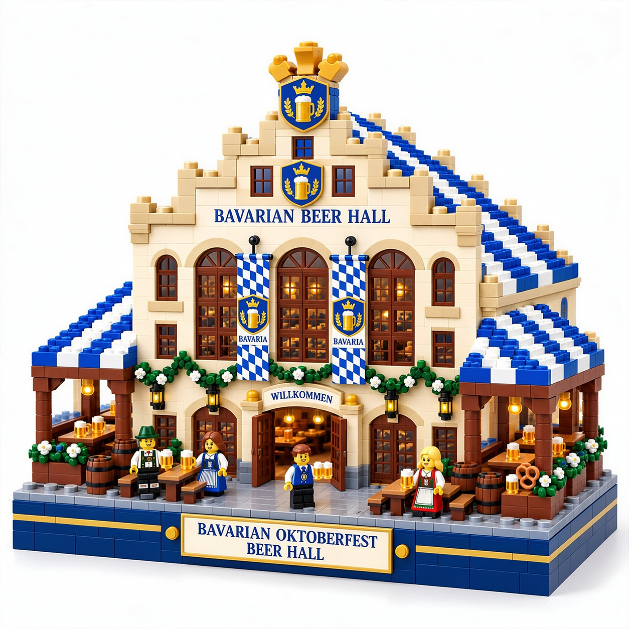 Bavarian Oktoberfest Beer Hall Building Set