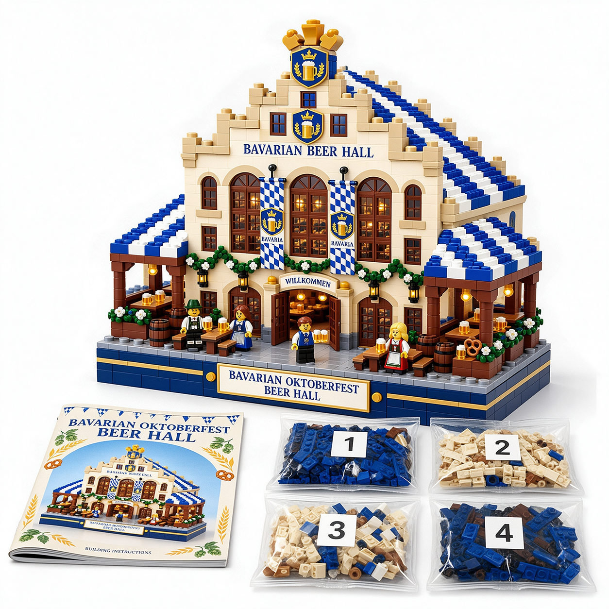 Bavarian Oktoberfest Beer Hall Building Set