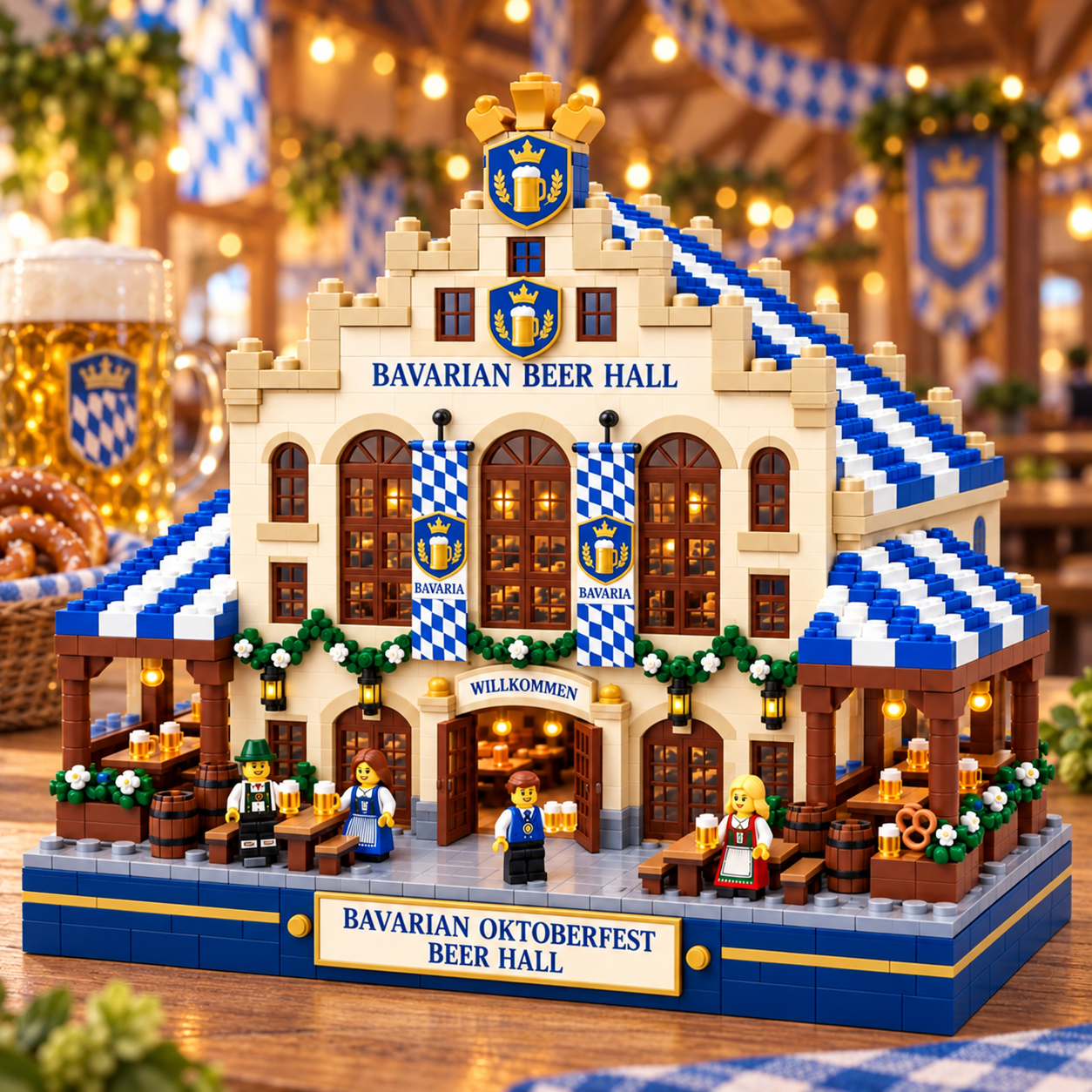 Bavarian Oktoberfest Beer Hall Building Set