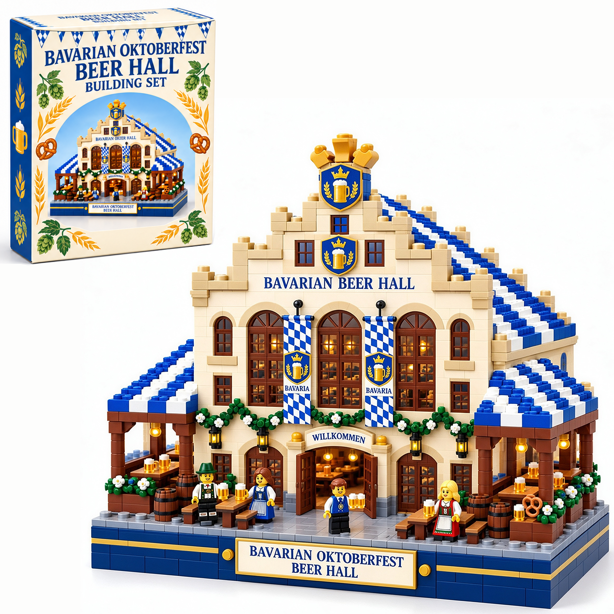 Bavarian Oktoberfest Beer Hall Building Set