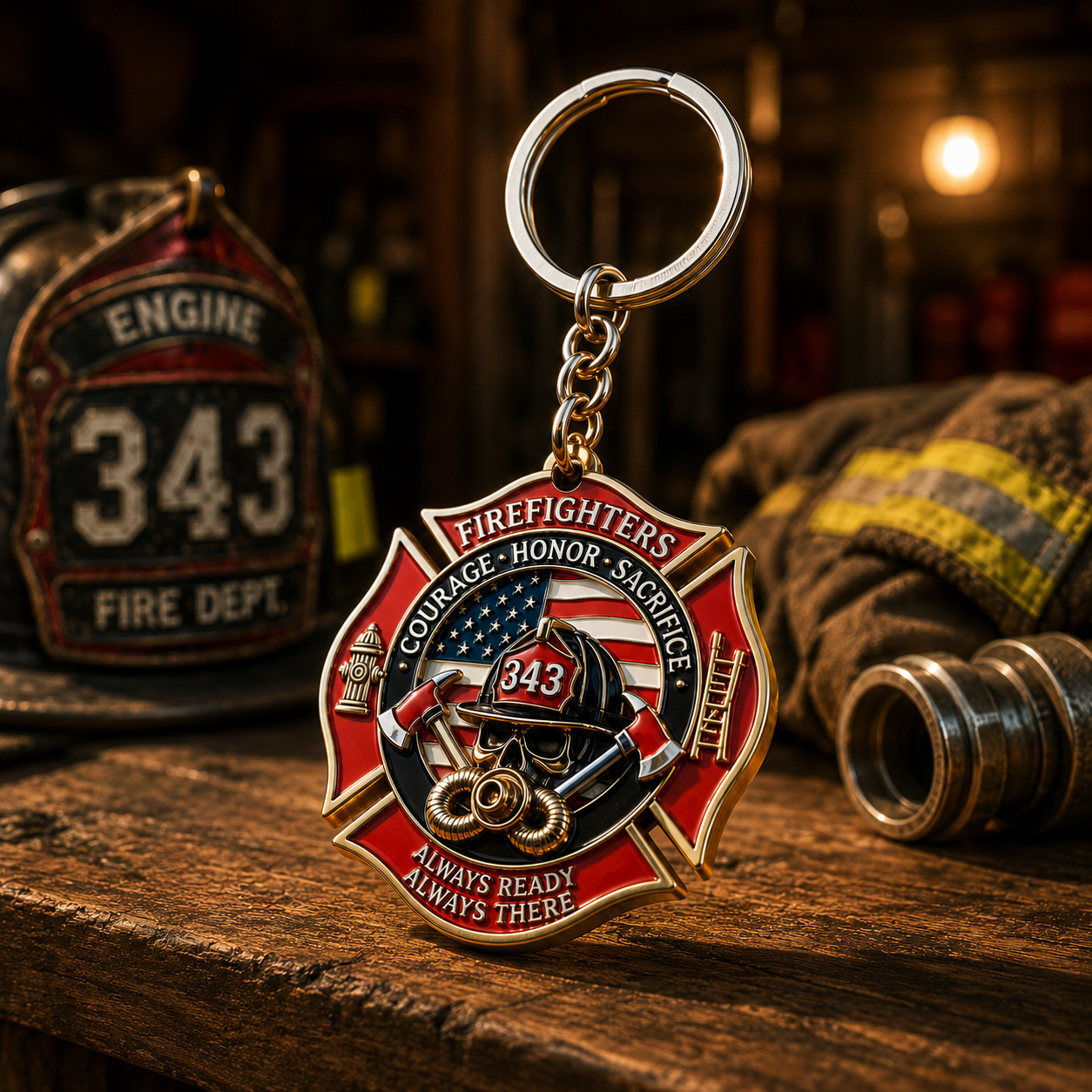 Firefighters Honor Memorial Keychain