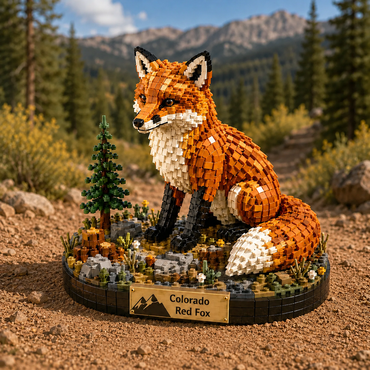 Colorado Red Fox Brick Display Set