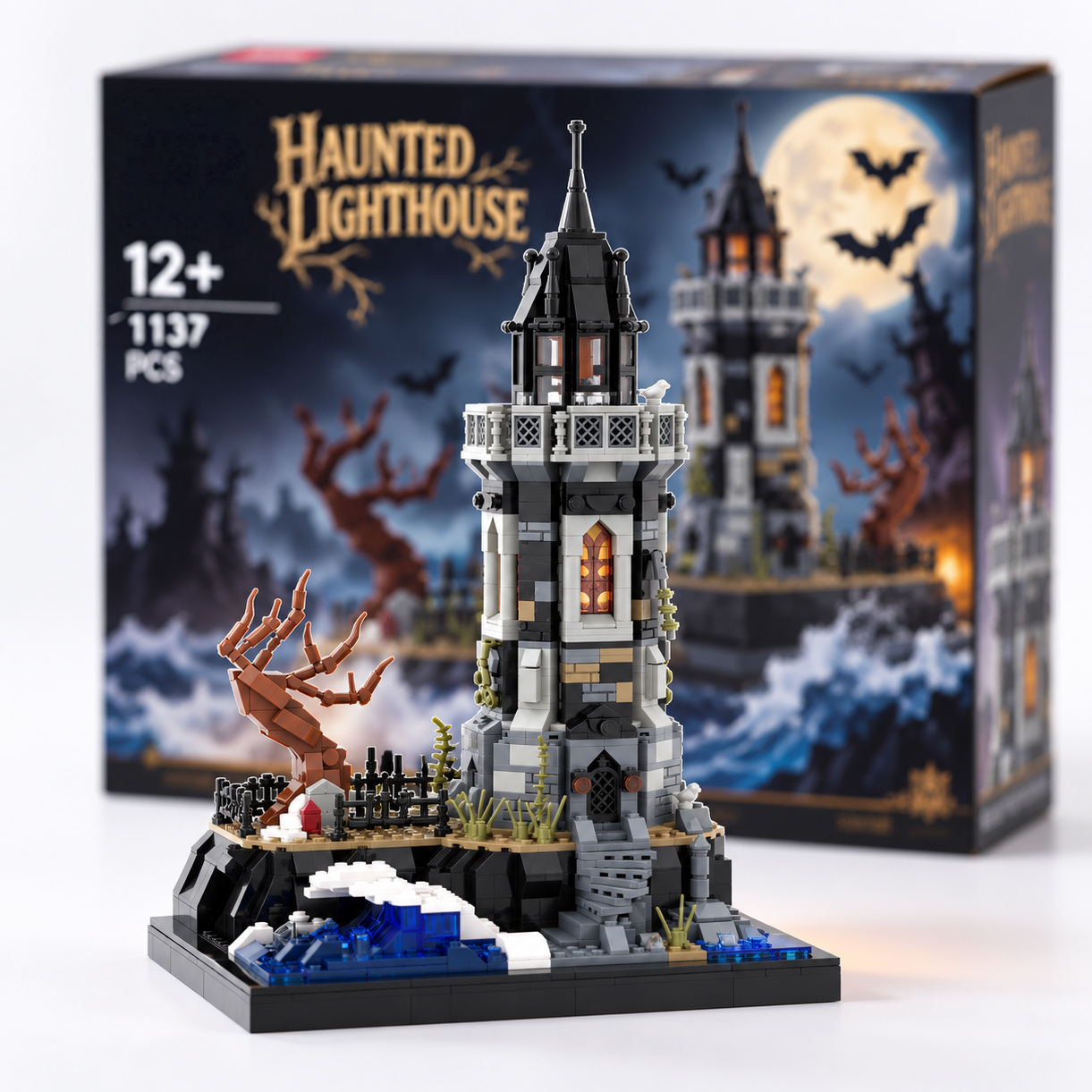 Haunted Lighthouse Building Blocks – Spooky Gothic Lighthouse Model