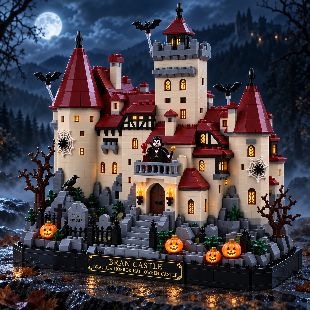 Dracula Castle — Bran Castle Horror Halloween Building Set