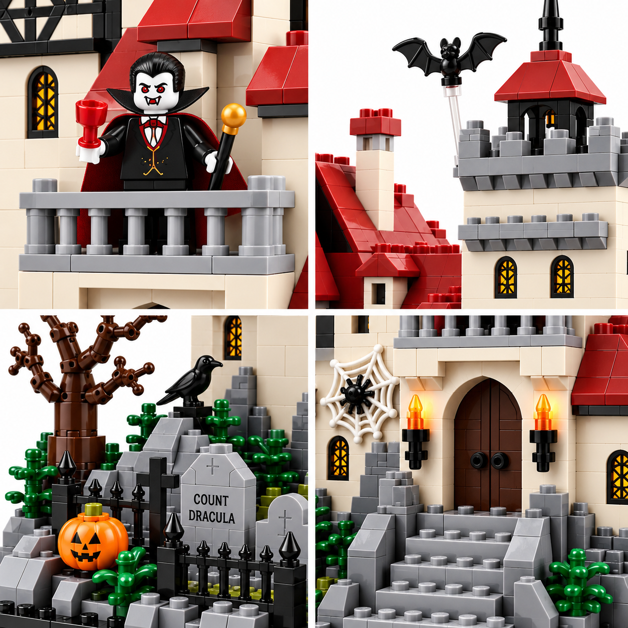 Dracula Castle — Bran Castle Horror Halloween Building Set