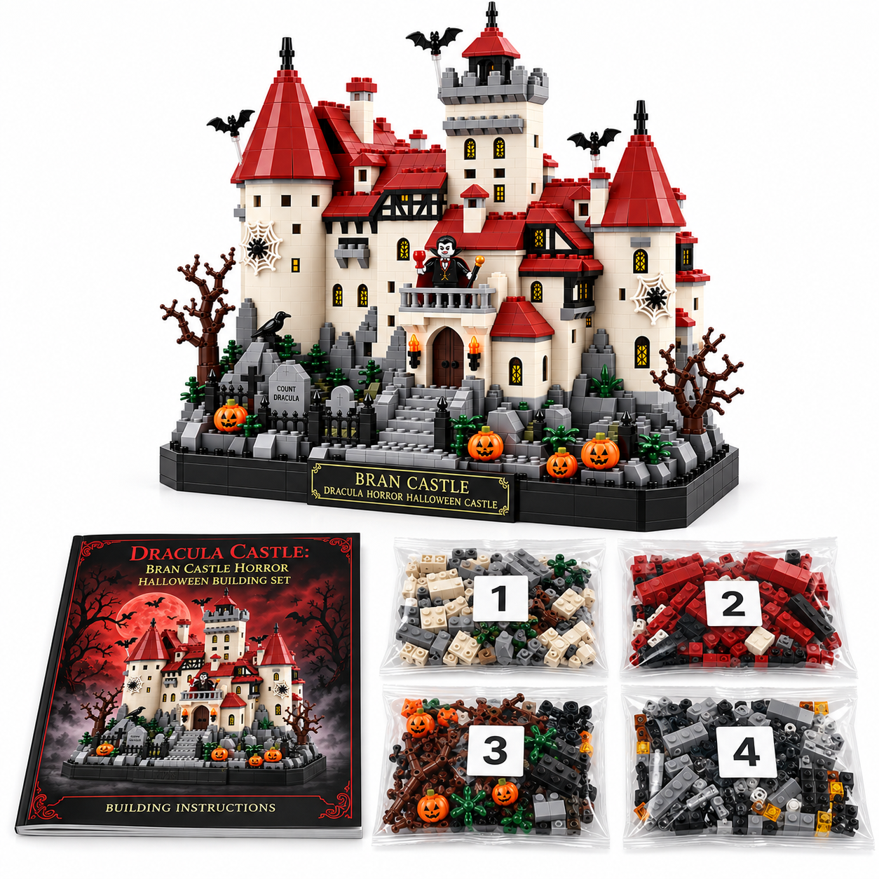 Dracula Castle — Bran Castle Horror Halloween Building Set