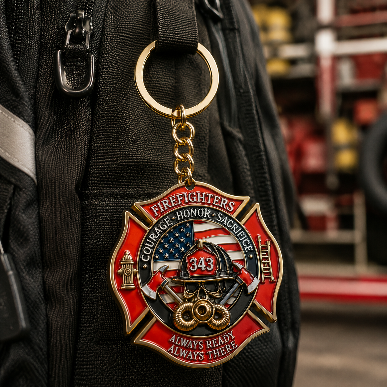 Firefighters Honor Memorial Keychain