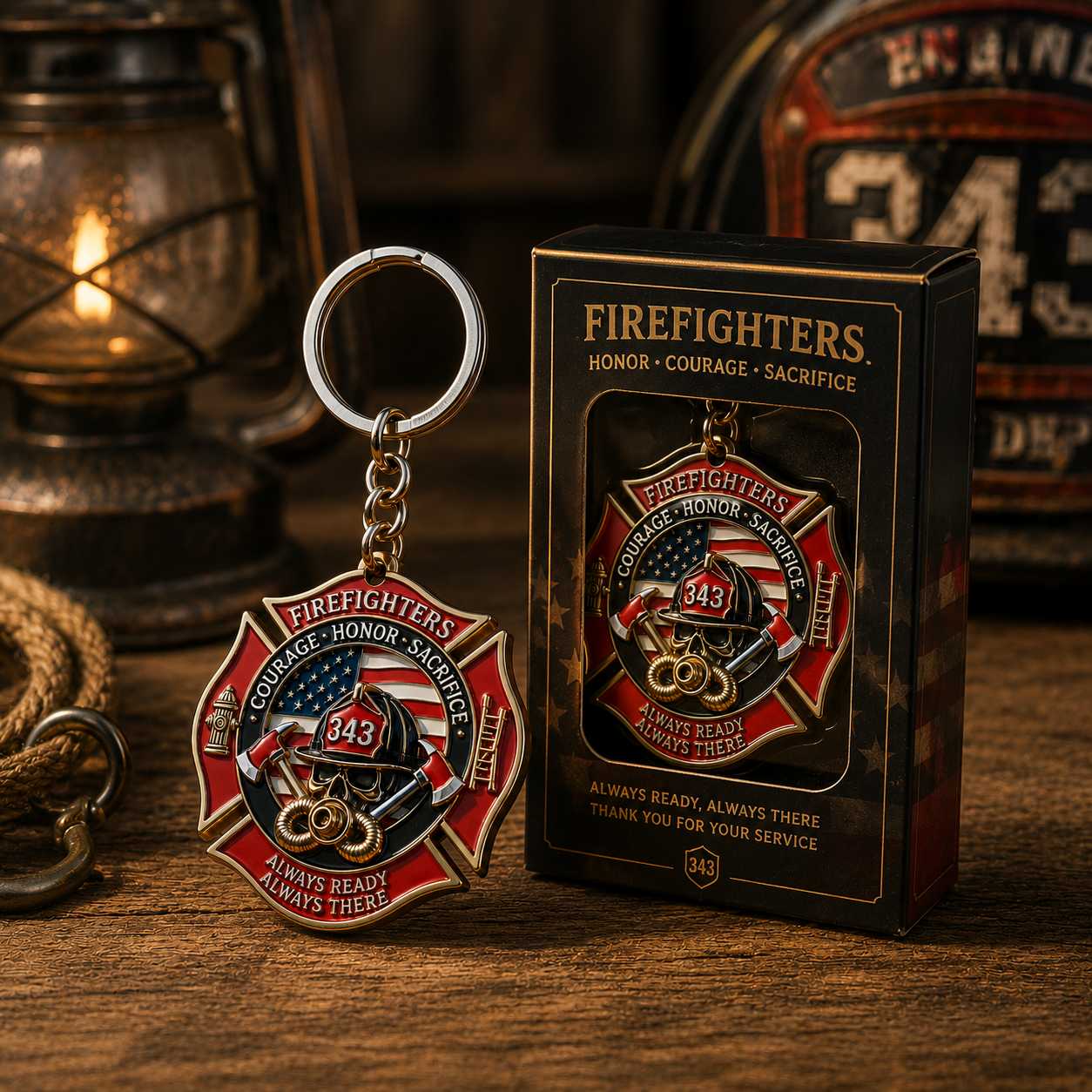 Firefighters Honor Memorial Keychain