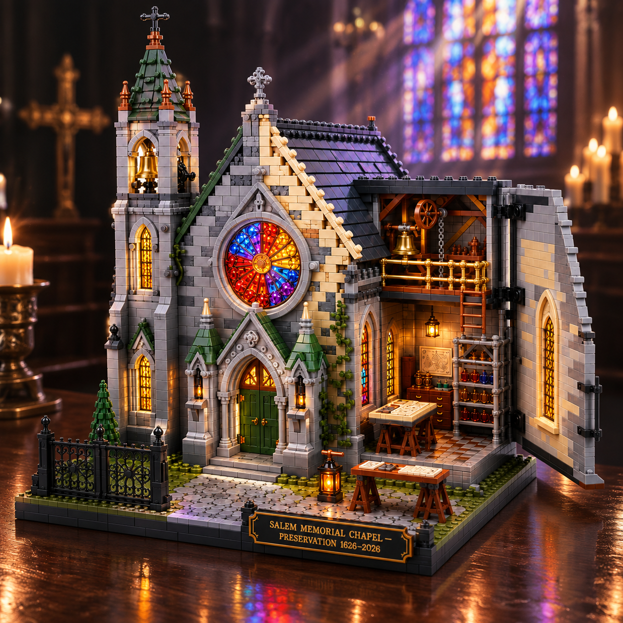 SALEM 400 THE MEMORIAL CHAPEL RESTORATION Historic Heritage Collector Building Set
