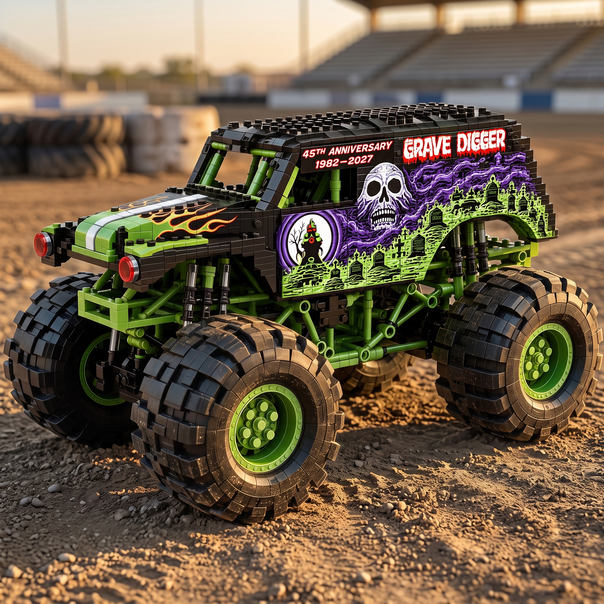 Grave Digger 45th Anniversary Monster Truck Building Set
