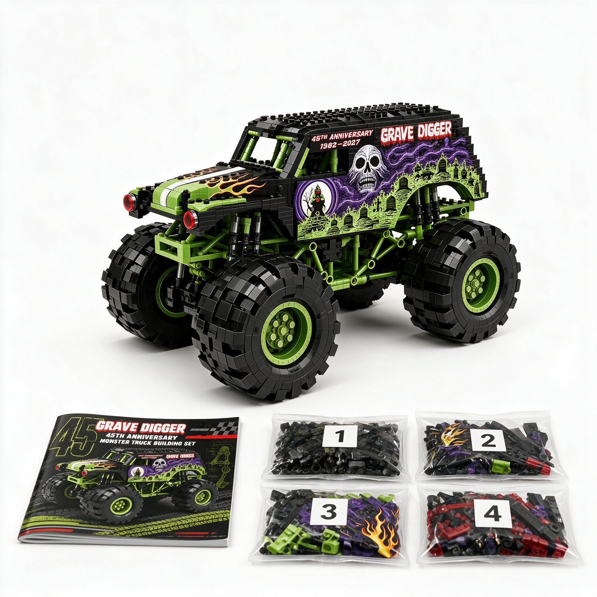 Grave Digger 45th Anniversary Monster Truck Building Set