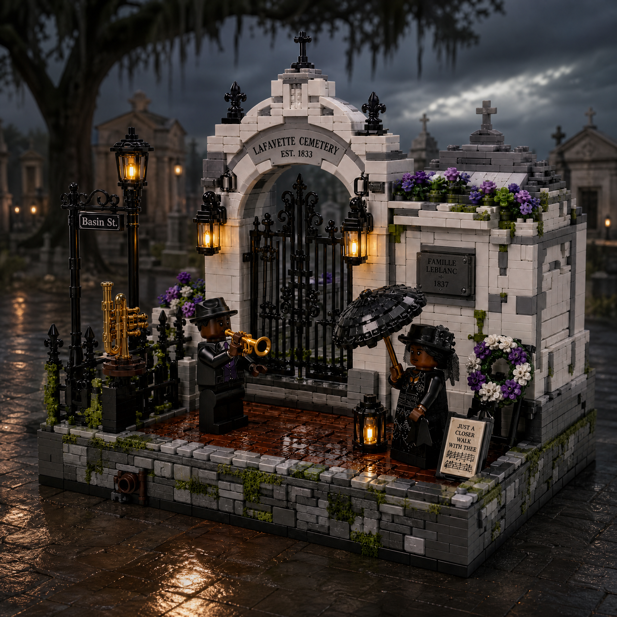 New Orleans Gothic Jazz Funeral Cemetery Gate Collector Building Set
