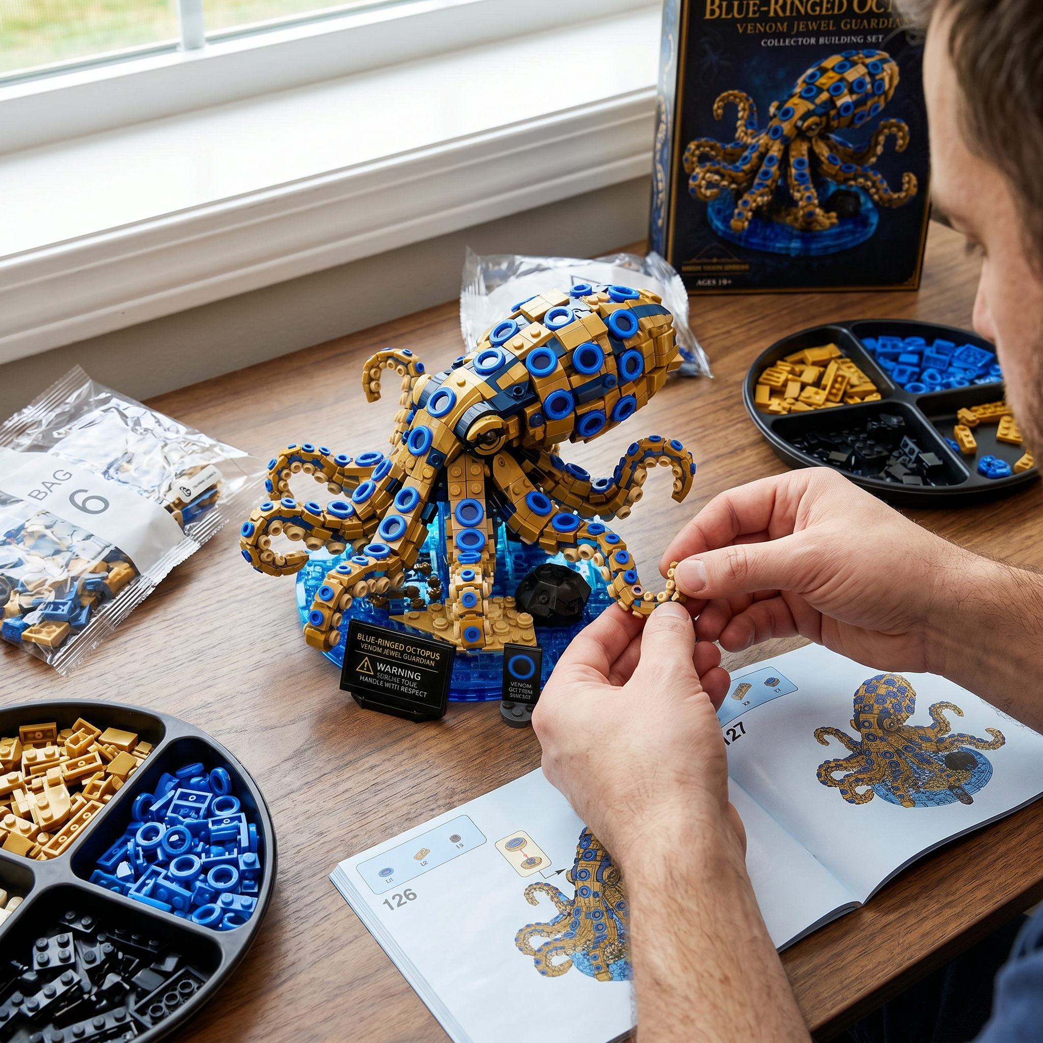 Blue Ringed Octopus Venom Jewel Guardian Collector Building Set