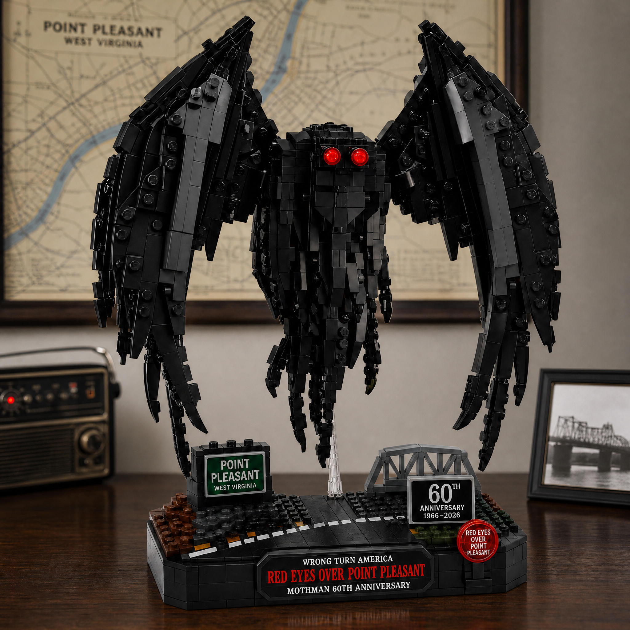 Mothman Red Eyes Over Point Pleasant — 60th Anniversary Collector Building Set