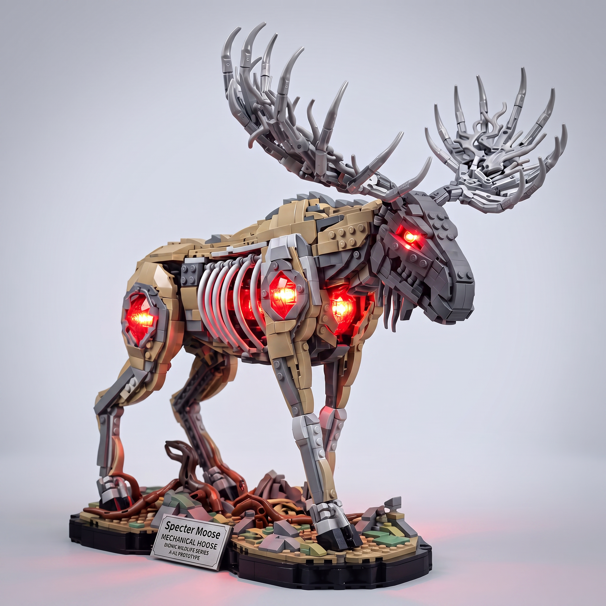 Specter Moose Mechanical Moose Building Block Display Set