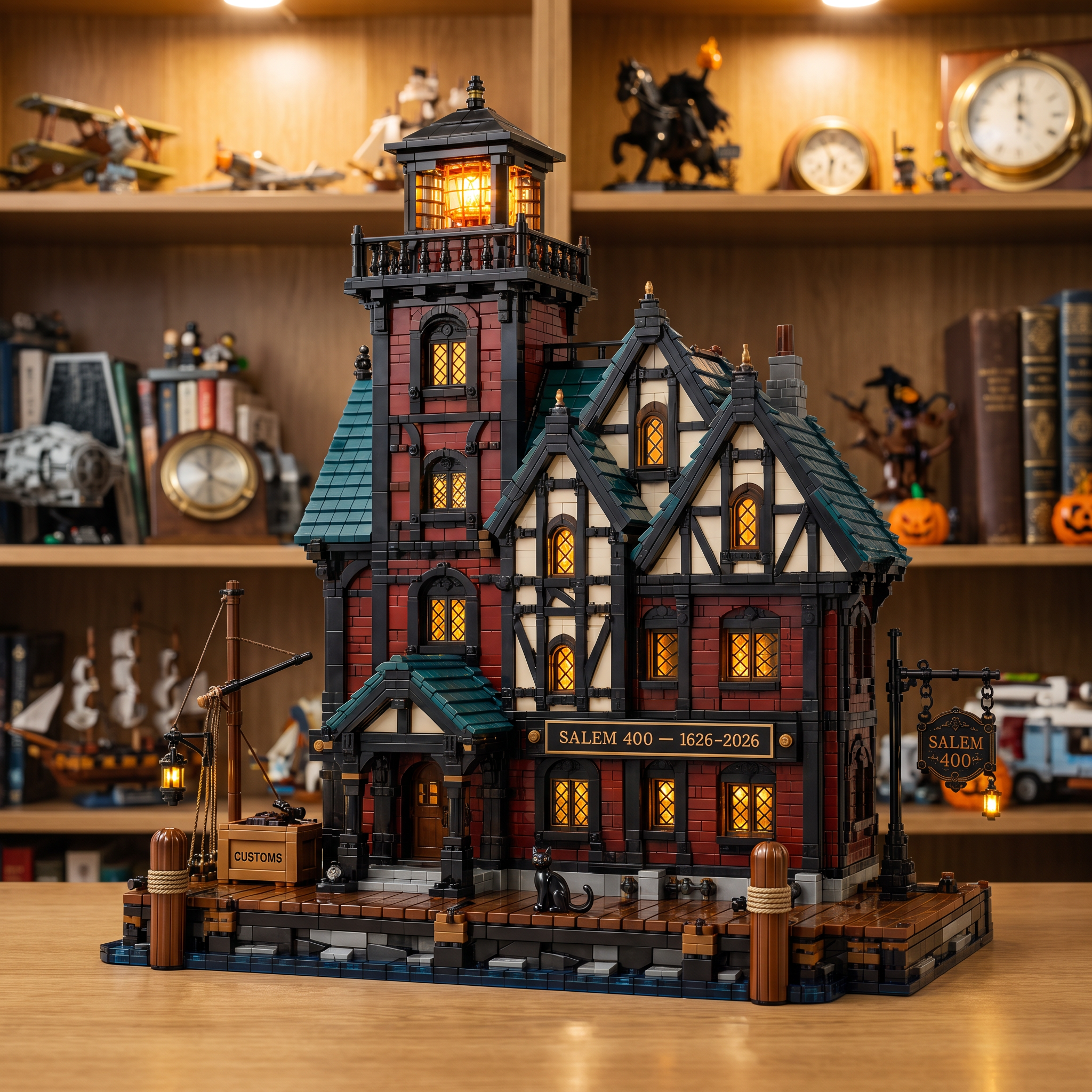 Salem 400 — Historic Custom House & Harbor Light Collector Building Set