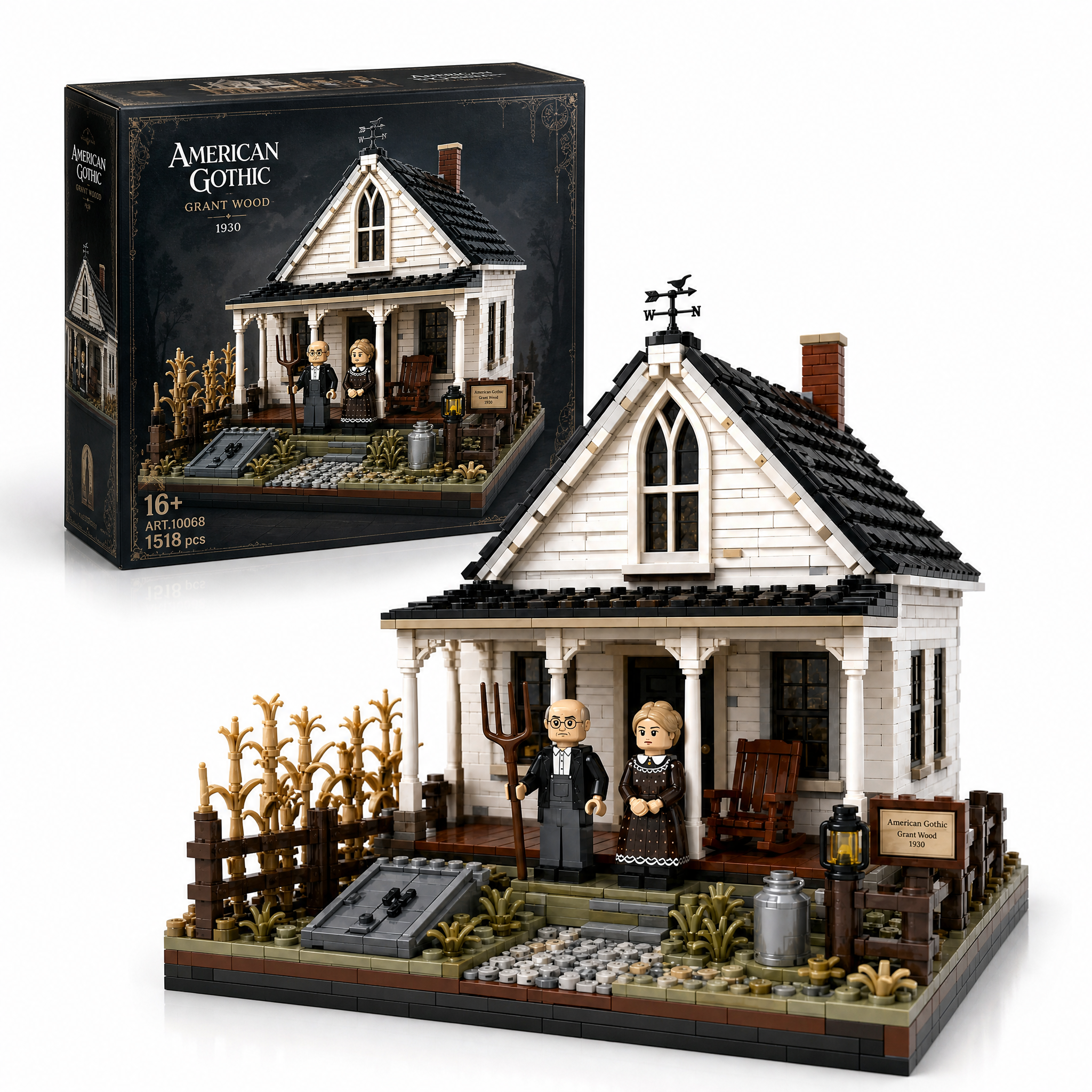 American Gothic Farmhouse Collector Building Set