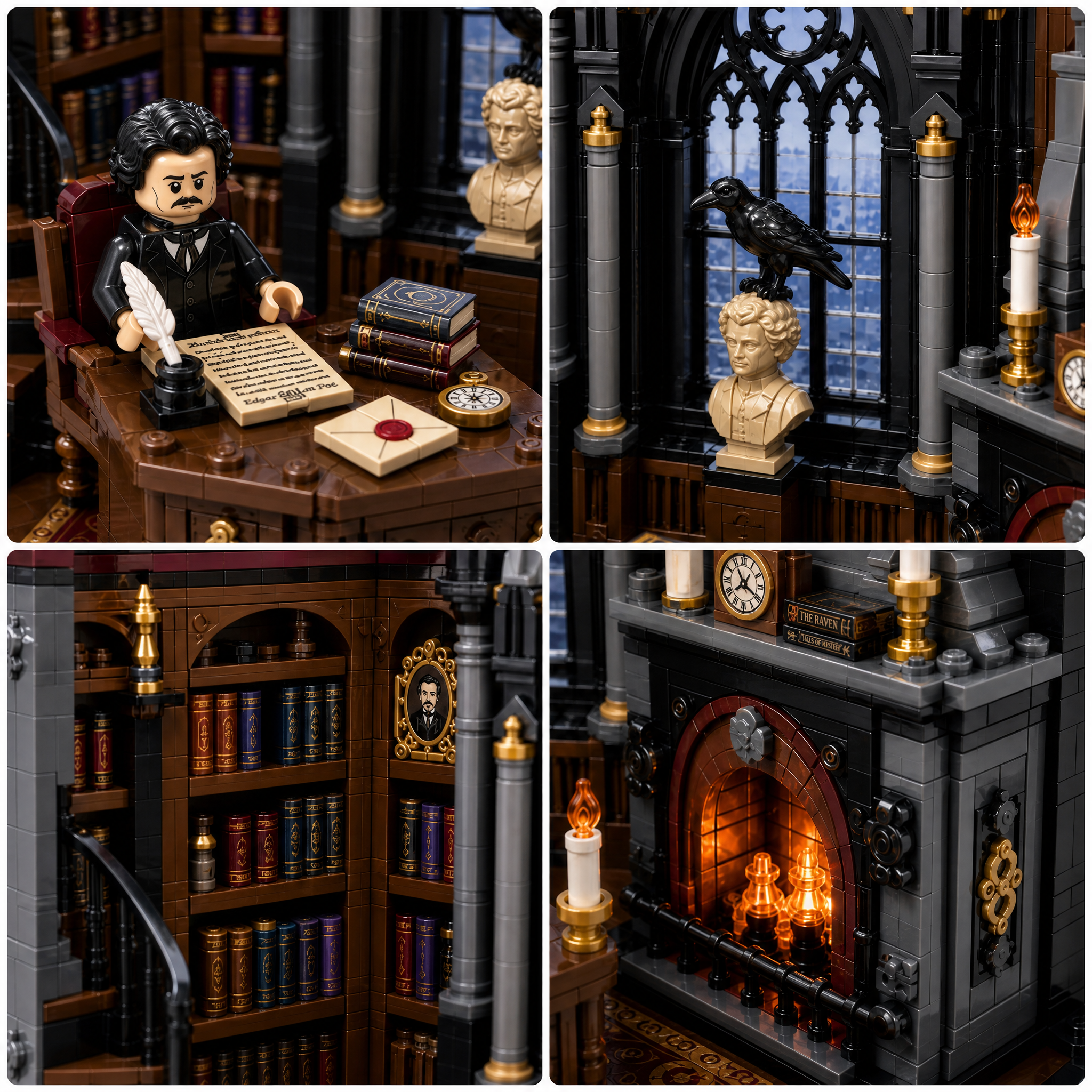 The Raven Poe Gothic Study Collector Building Set