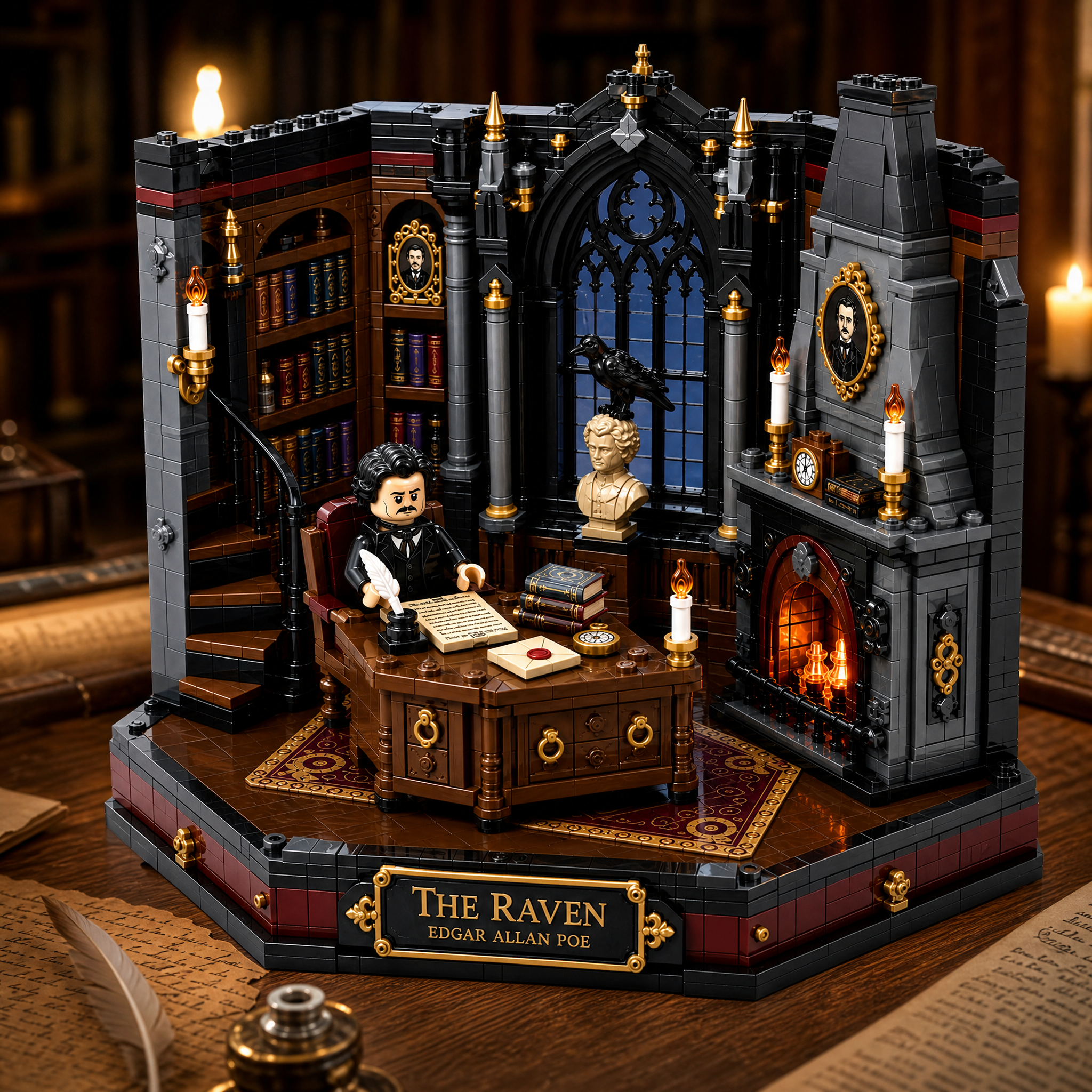 The Raven Poe Gothic Study Collector Building Set