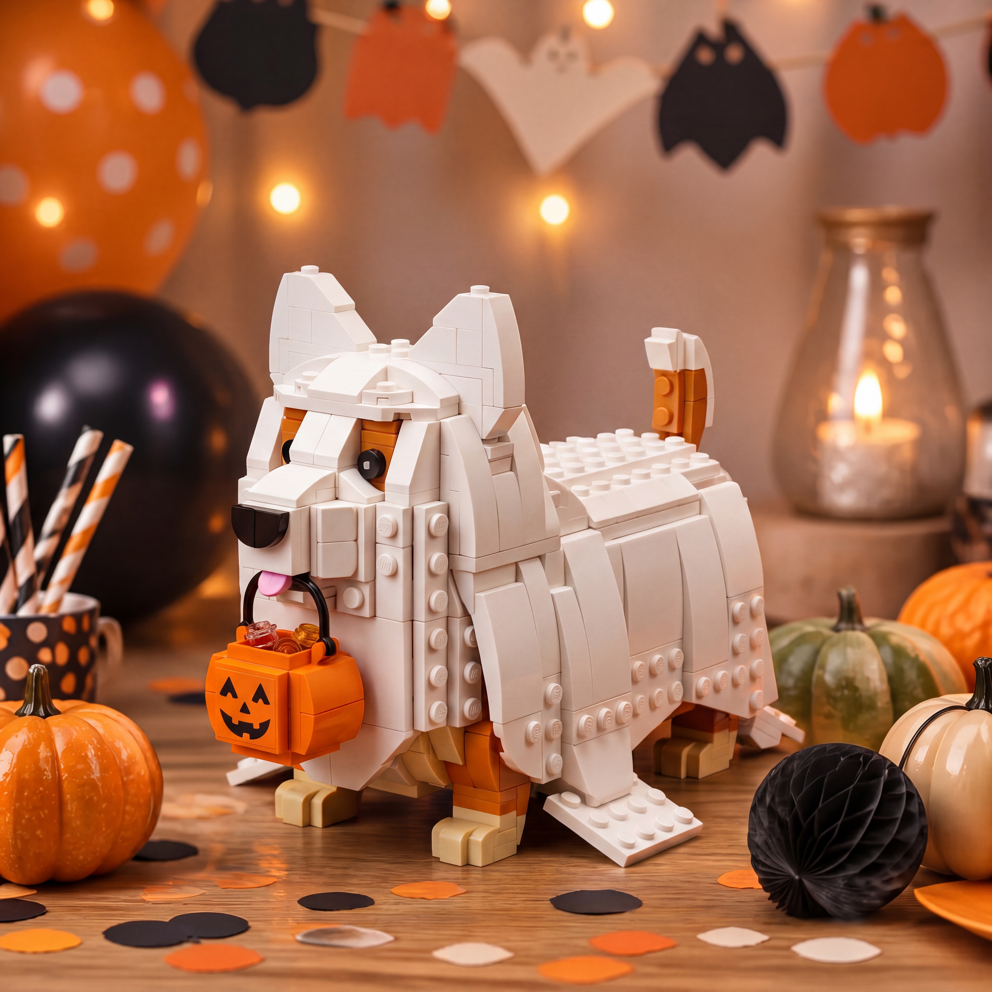 Boo Corgi Treat Pup Building Block Set