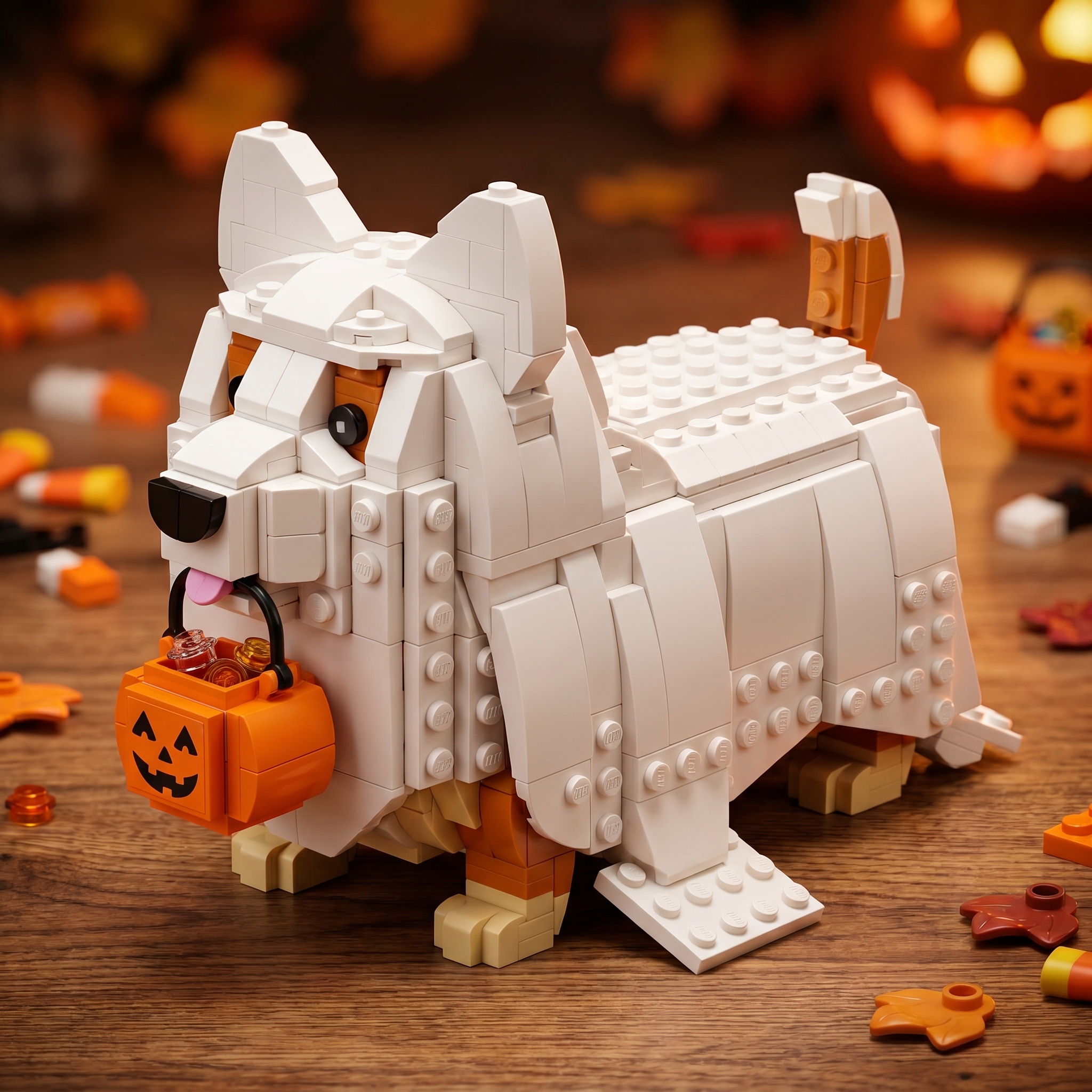Boo Corgi Treat Pup Building Block Set