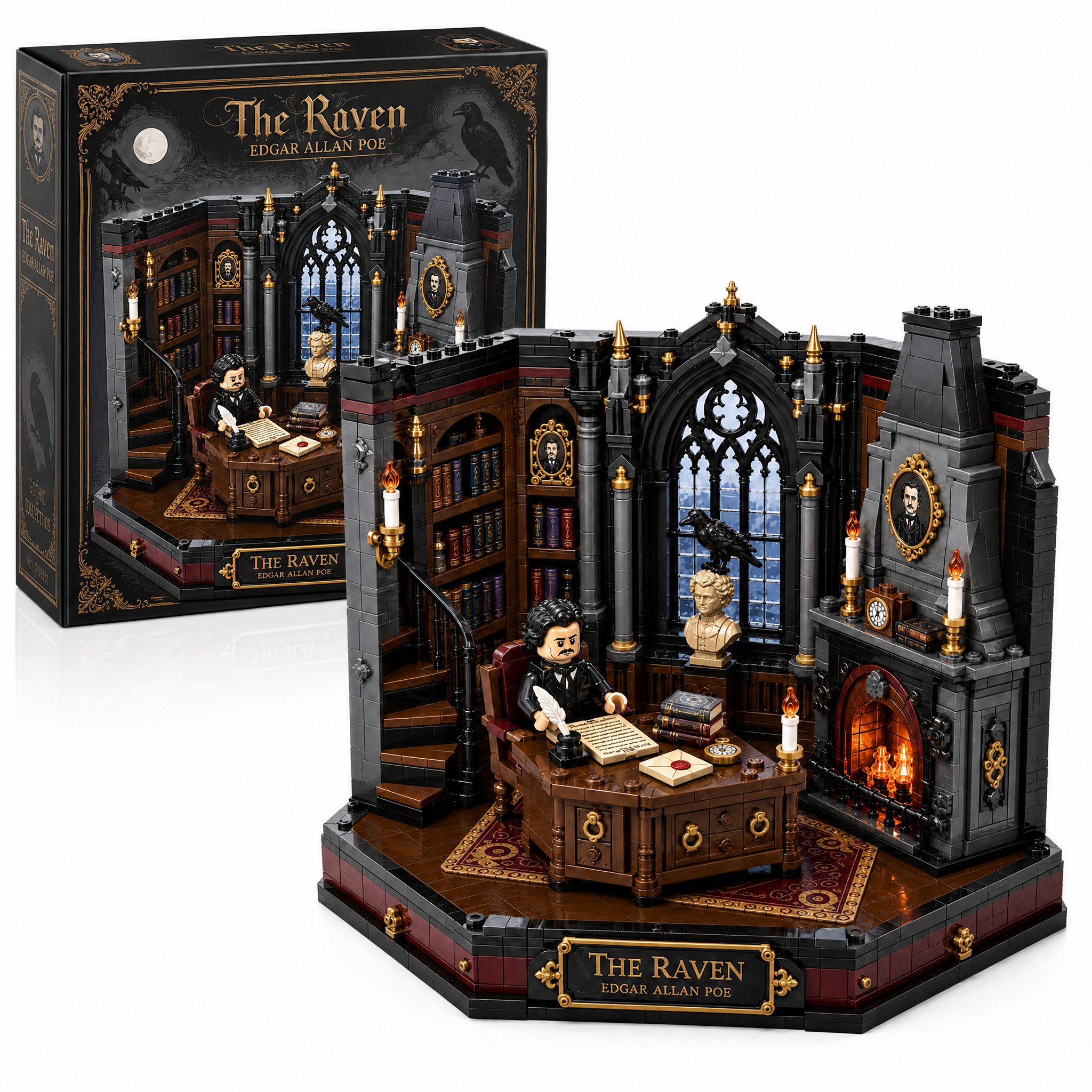 The Raven Poe Gothic Study Collector Building Set