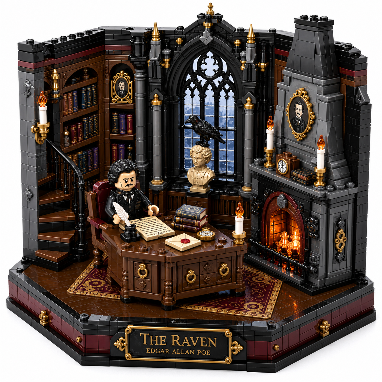 The Raven Poe Gothic Study Collector Building Set