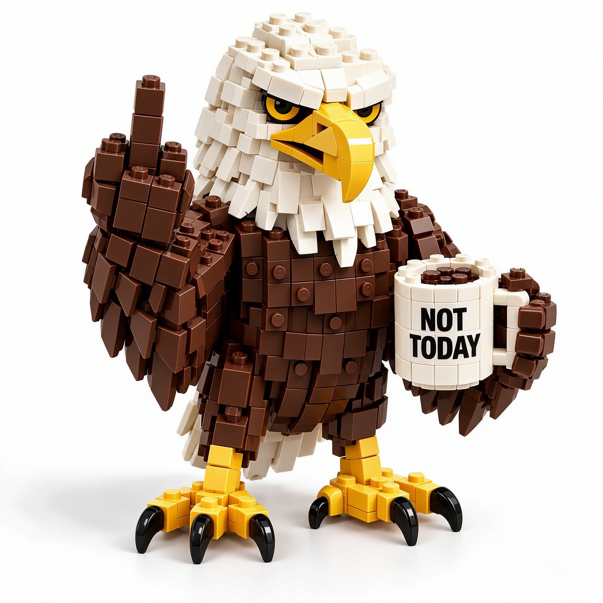 Sarcastic Bald Eagle Building Block Set