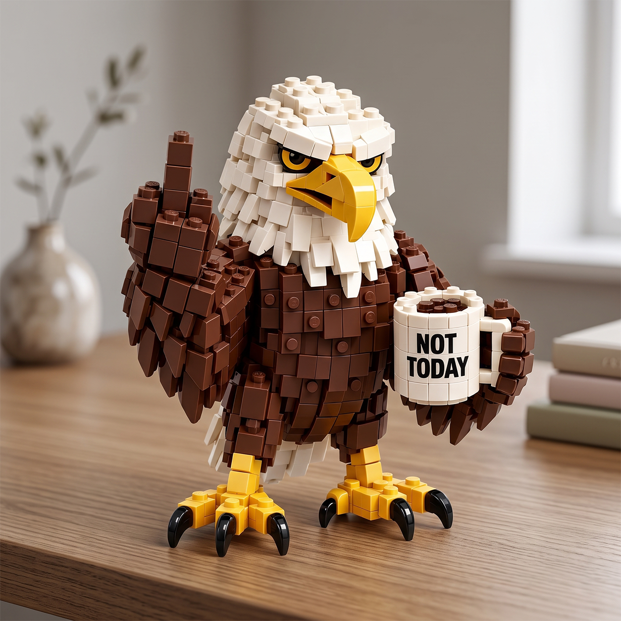 Sarcastic Bald Eagle Building Block Set