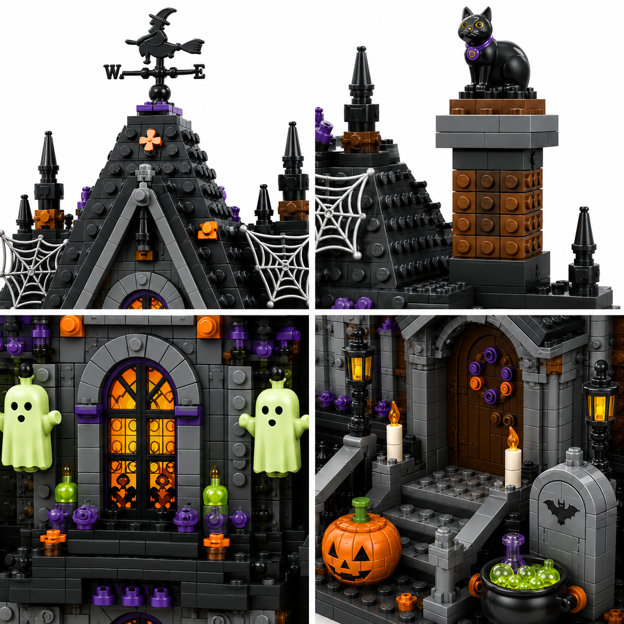 The Gothic Haunted Manor Halloween Night Building Set