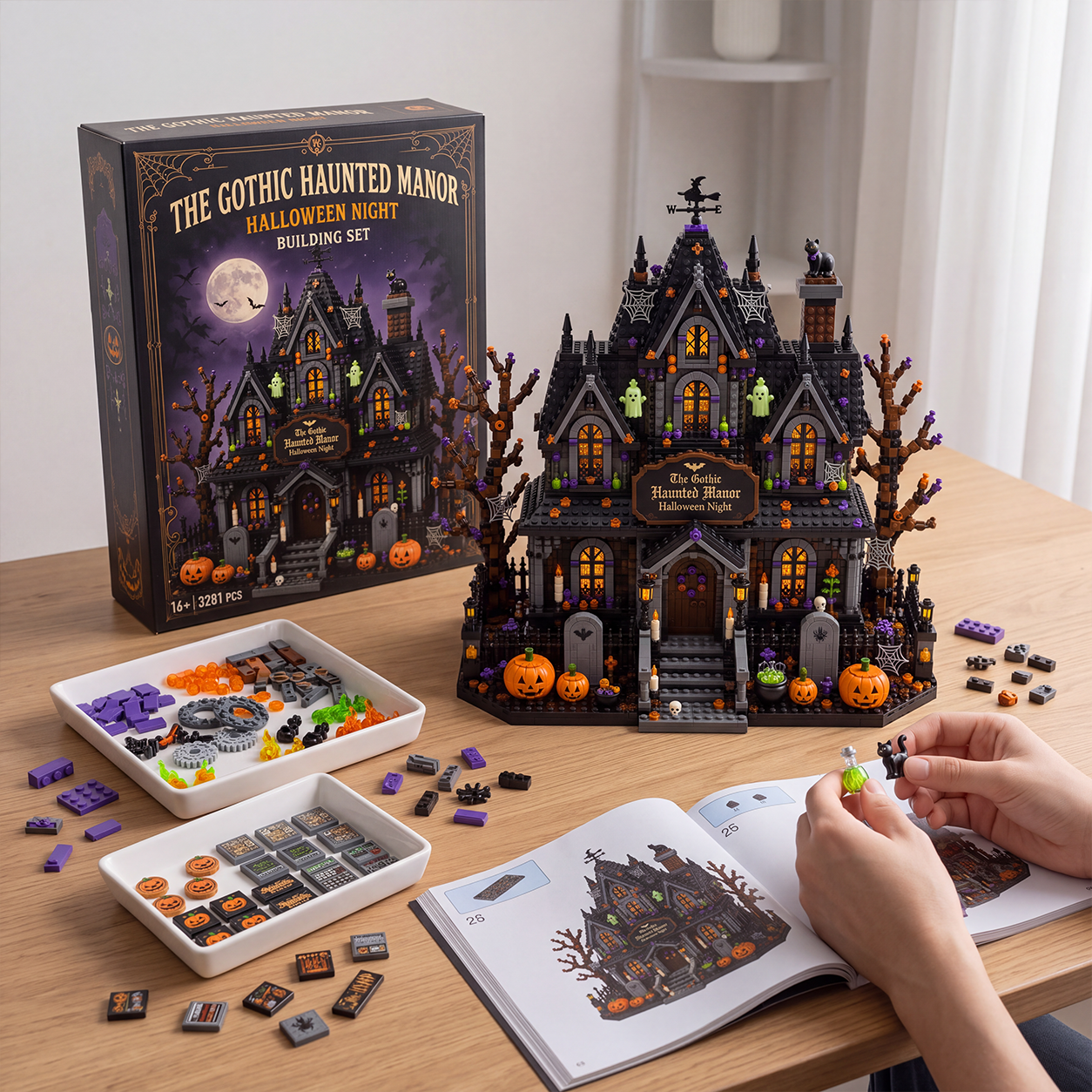 The Gothic Haunted Manor Halloween Night Building Set