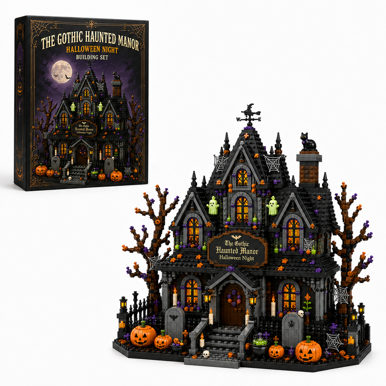 The Gothic Haunted Manor Halloween Night Building Set