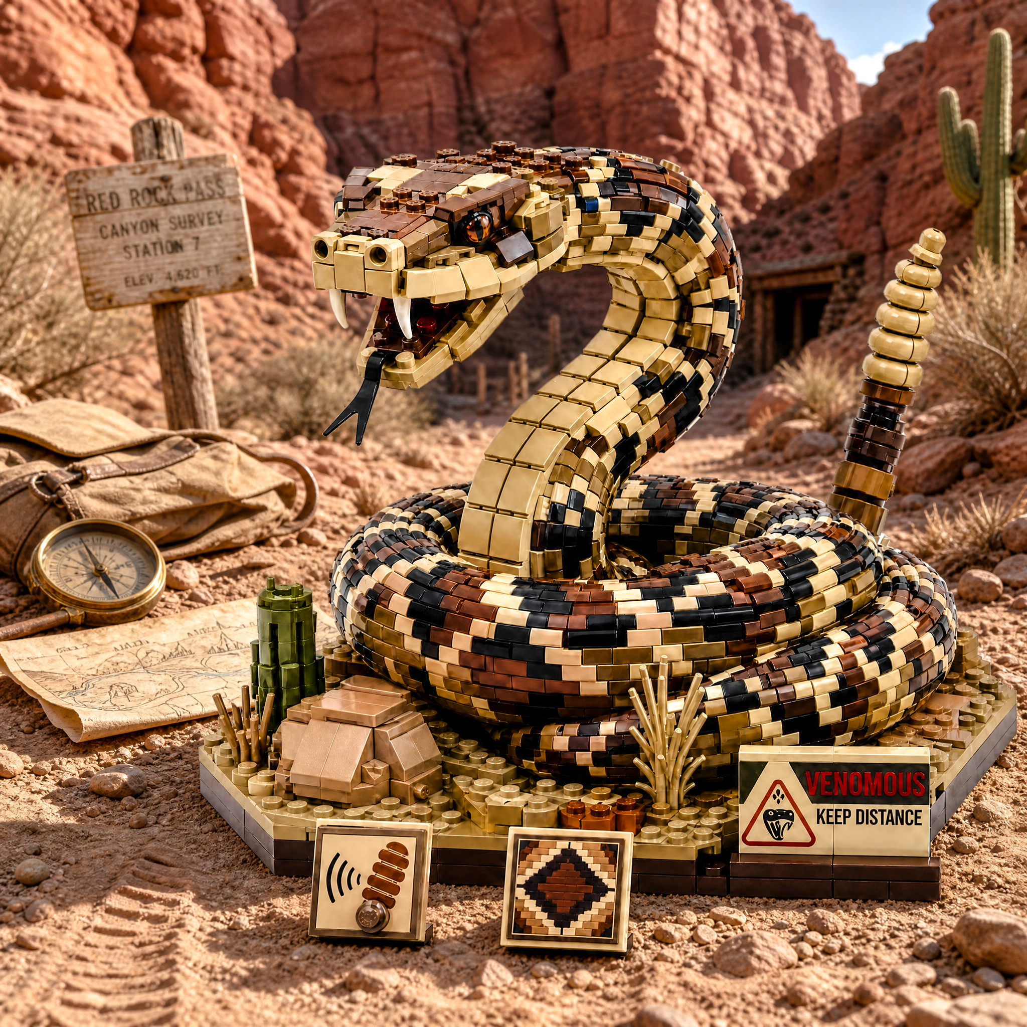 Western Diamondback Rattlesnake Venom Guardian Collector Building Set