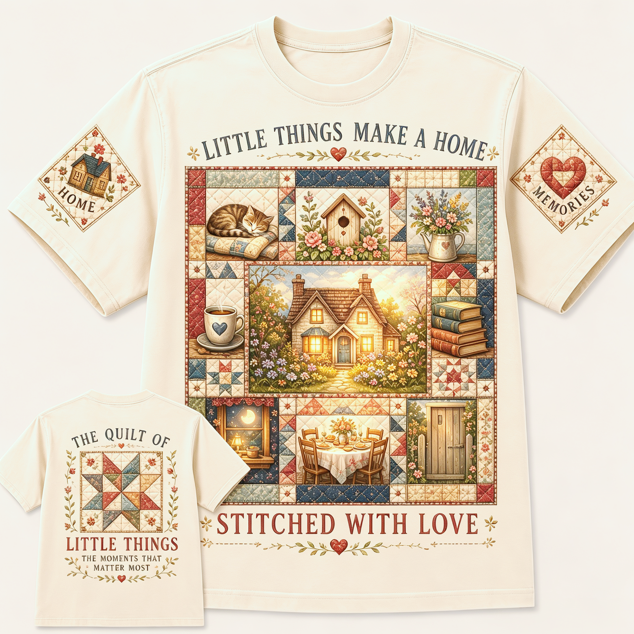 Little Things Make a Home Quilt T-Shirt