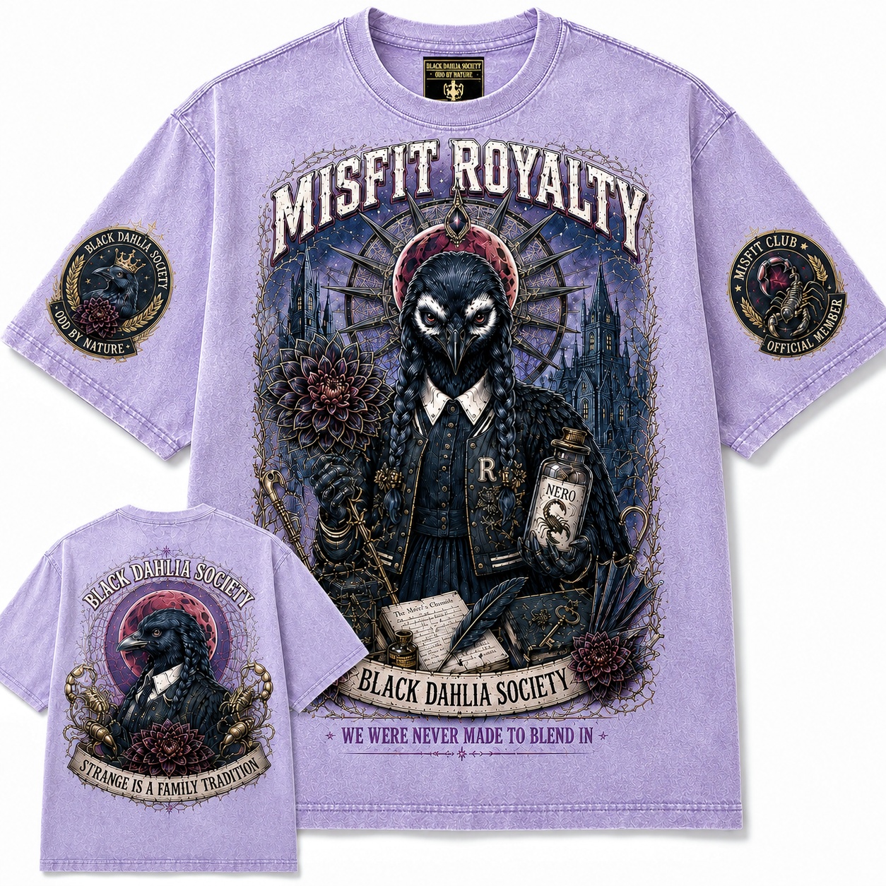 Misfit Royalty Gothic Raven Tee