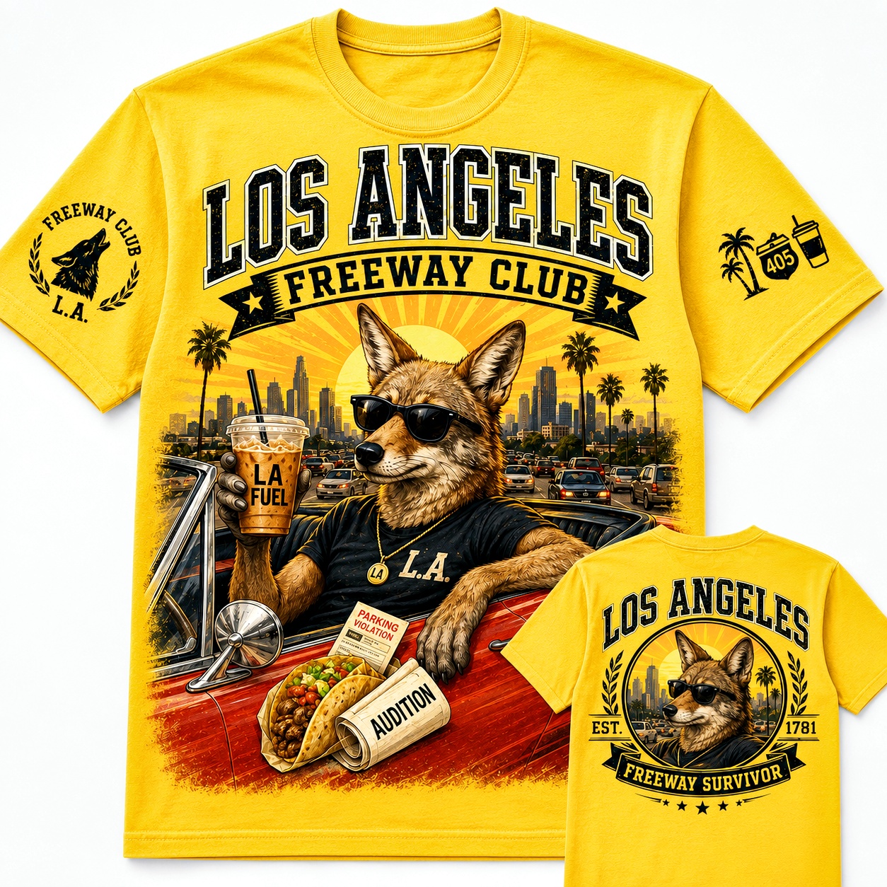 Los Angeles Freeway Survivor Coyote Tee