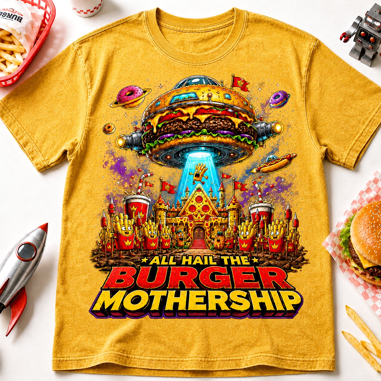 All Hail the Burger Mothership Graphic Tee